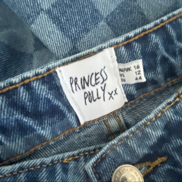 Princess Polly Checkered Jeans Size 12 - Picture 5 of 5